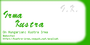 irma kustra business card